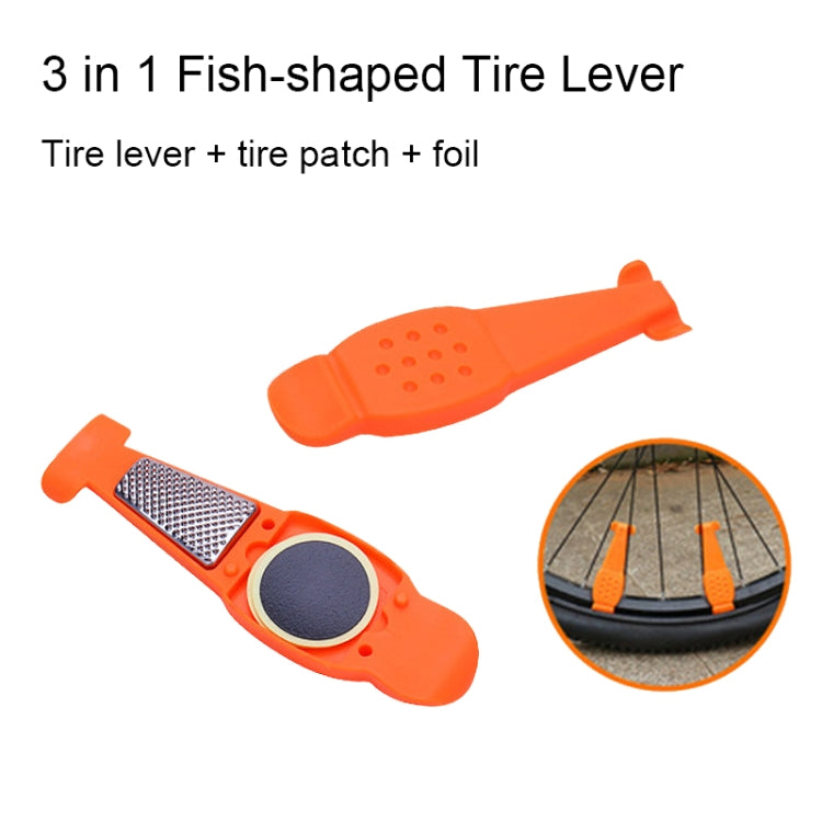 Multifunctional Bicycle Tire Changing Tool, Color: Orange+5 Tire Patches