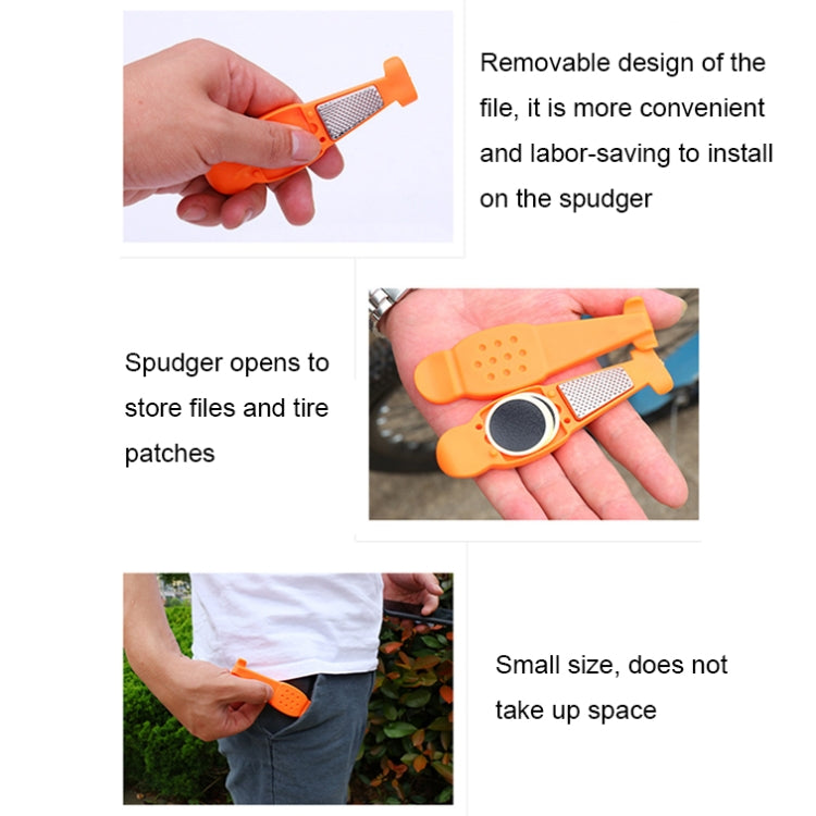 Multifunctional Bicycle Tire Changing Tool, Color: Orange+5 Tire Patches