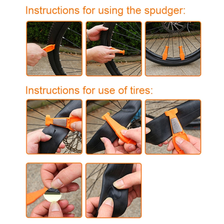 Multifunctional Bicycle Tire Changing Tool, Color: Orange+5 Tire Patches