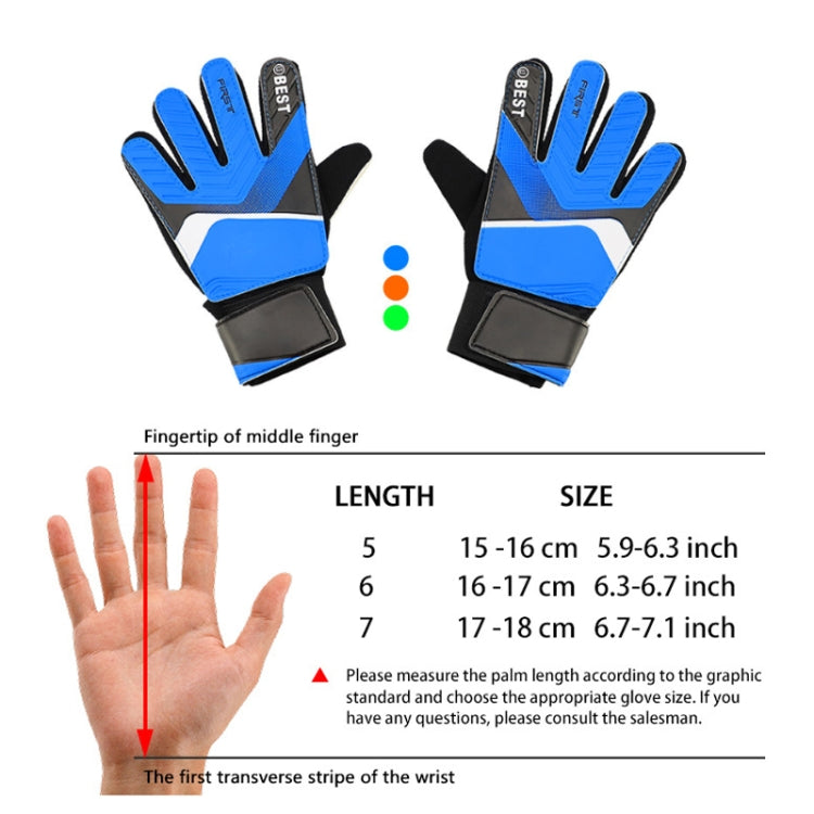 Children Football Goalkeeper Glove Latex Anti-Collision Goalkeeper Gloves, Size: 7