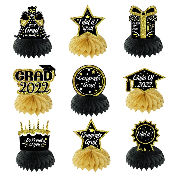 9 In 1 School Graduation Arrangement Ornament Honeycomb Ball Party Decoration
