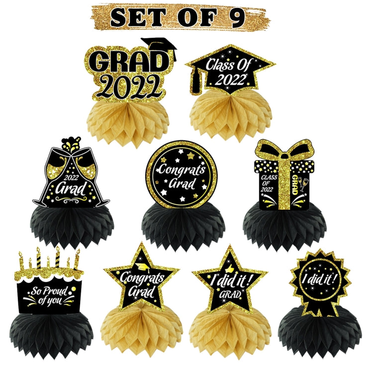 9 In 1 School Graduation Arrangement Ornament Honeycomb Ball Party Decoration