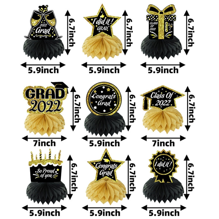 9 In 1 School Graduation Arrangement Ornament Honeycomb Ball Party Decoration