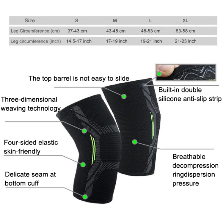 1 Pair Nylon Sports Protective Gear Four-way Stretch Knit Knee Pads, Size: S