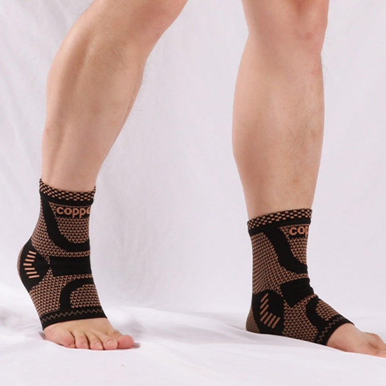 1 Pair Copper Fiber Sports Ankle Pads Nylon Knitted Breathable Protective Gear