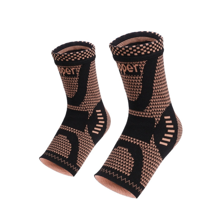1 Pair Copper Fiber Sports Ankle Pads Nylon Knitted Breathable Protective Gear