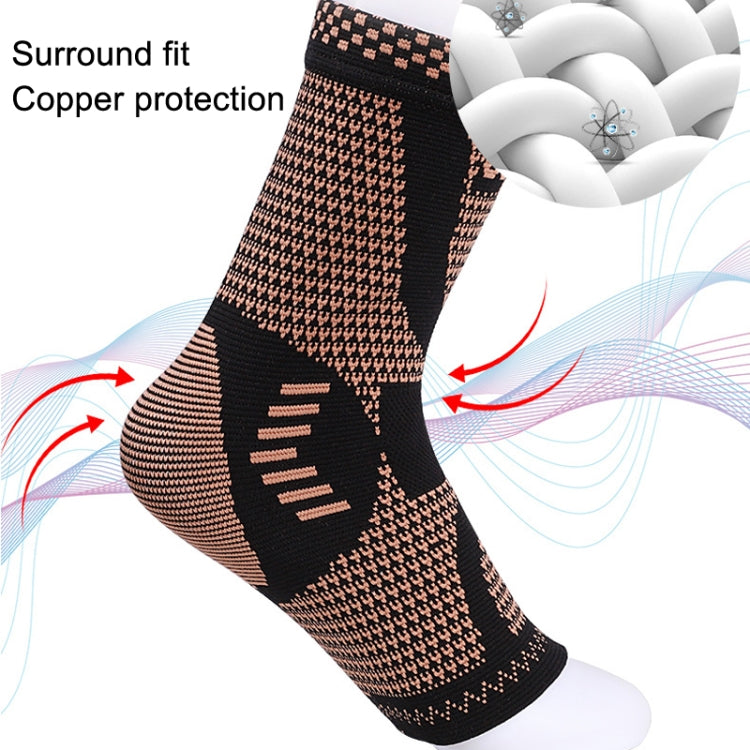 1 Pair Copper Fiber Sports Ankle Pads Nylon Knitted Breathable Protective Gear