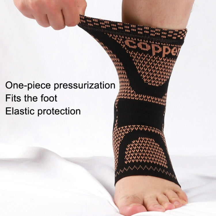 1 Pair Copper Fiber Sports Ankle Pads Nylon Knitted Breathable Protective Gear