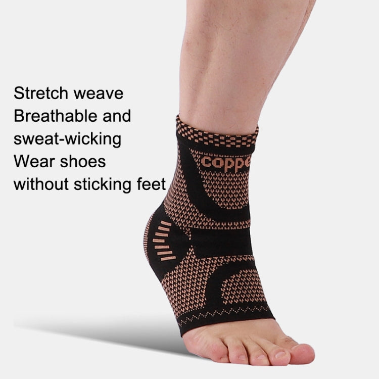 1 Pair Copper Fiber Sports Ankle Pads Nylon Knitted Breathable Protective Gear