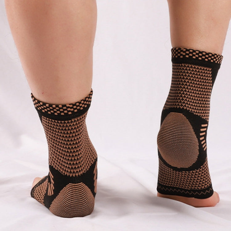 1 Pair Copper Fiber Sports Ankle Pads Nylon Knitted Breathable Protective Gear