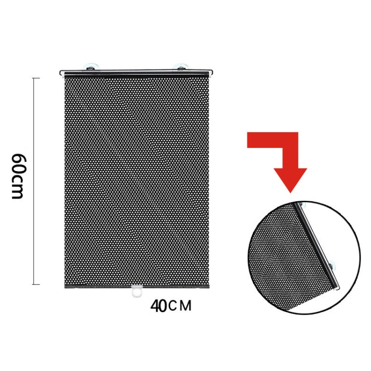 2 PCS Suction Cup Car Shade Curtain Window Telescopic Roller Blind, Size: 40x60cm Black Mesh