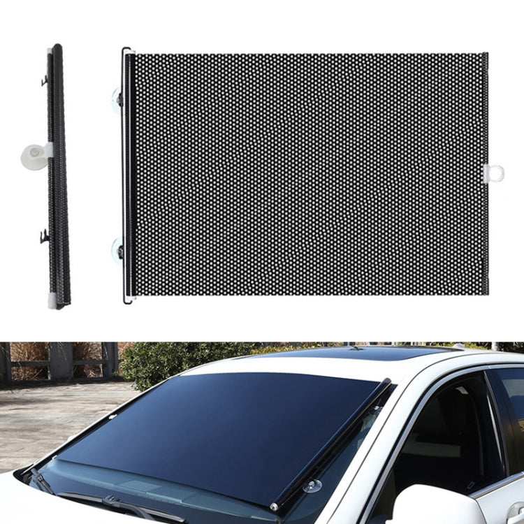 2 PCS Suction Cup Car Shade Curtain Window Telescopic Roller Blind, Size: 45x125cm Black Mesh