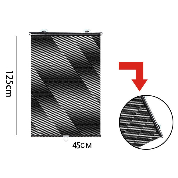 2 PCS Suction Cup Car Shade Curtain Window Telescopic Roller Blind, Size: 45x125cm Black Mesh