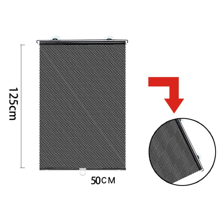 2 PCS Suction Cup Car Shade Curtain Window Telescopic Roller Blind, Size: 50x125cm  Black Mesh