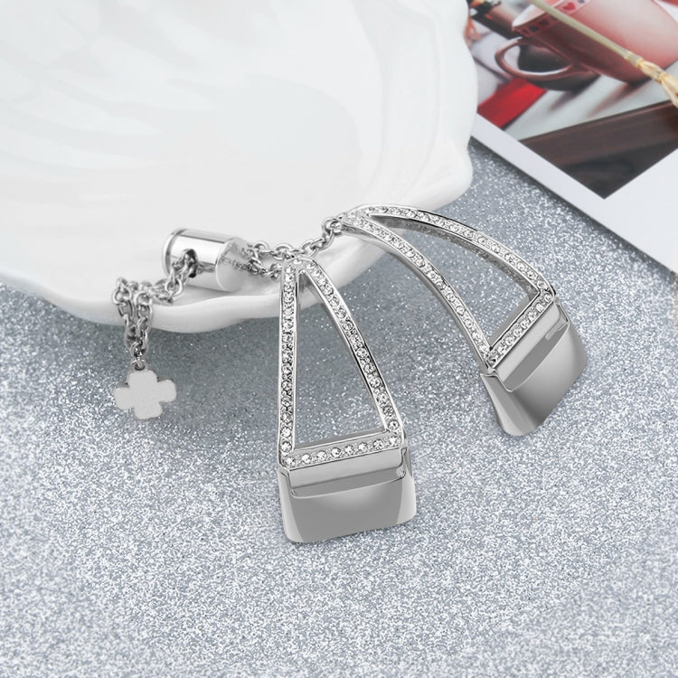 Triangle Diamond Adjustable Link Strap for Fitbit Charge5, Color: Silver