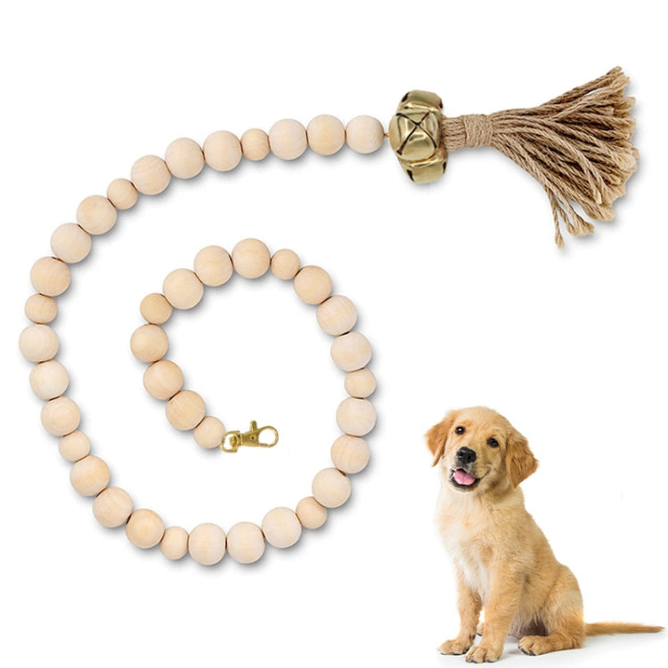 Dog Doorbell Dog Trainer Hanging Rope Funny Cat Toy,Style: Wooden Beads Gold