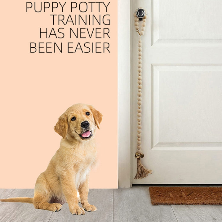 Dog Doorbell Dog Trainer Hanging Rope Funny Cat Toy,Style: Wooden Beads Gold