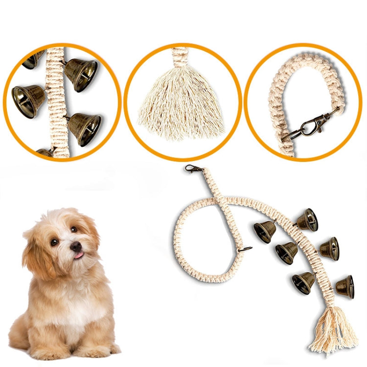 Dog Doorbell Dog Trainer Hanging Rope Funny Cat Toy,Style: Braided Open Mouth Bell - Bronze