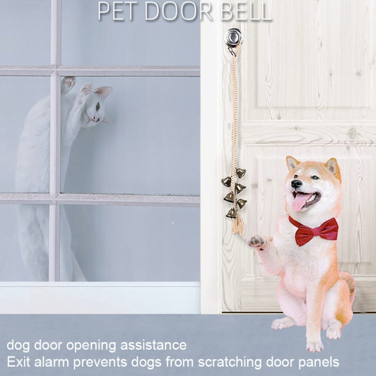 Dog Doorbell Dog Trainer Hanging Rope Funny Cat Toy,Style: Braided Open Mouth Bell - Bronze