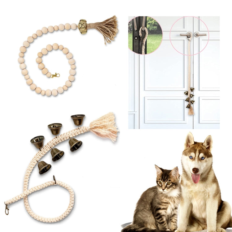 Dog Doorbell Dog Trainer Hanging Rope Funny Cat Toy,Style: Braided Open Mouth Bell - Bronze