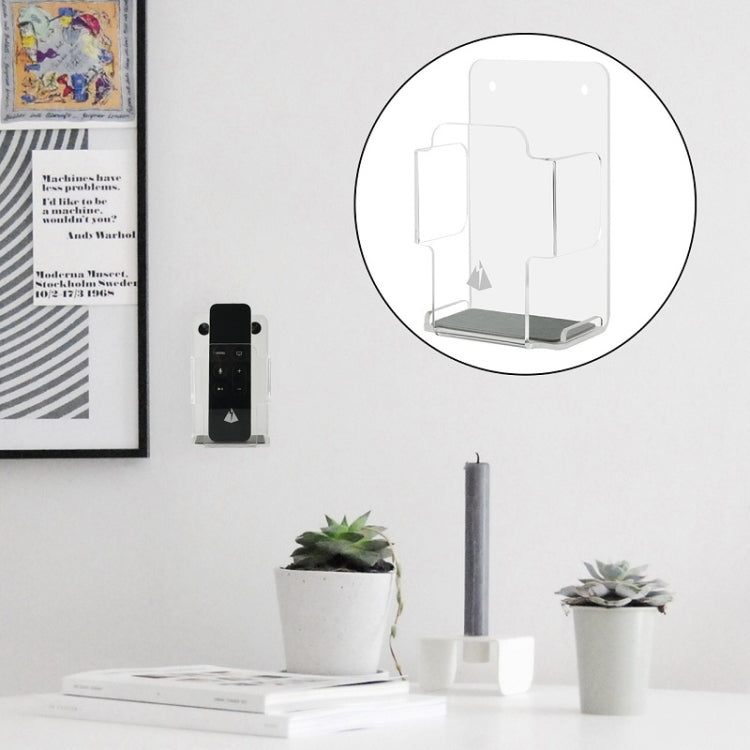 Mobile Phone Remote Control Wall Storage Rack Power Plug Bracket(Transparent)