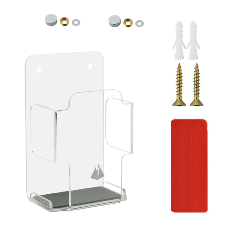 Mobile Phone Remote Control Wall Storage Rack Power Plug Bracket(Transparent)