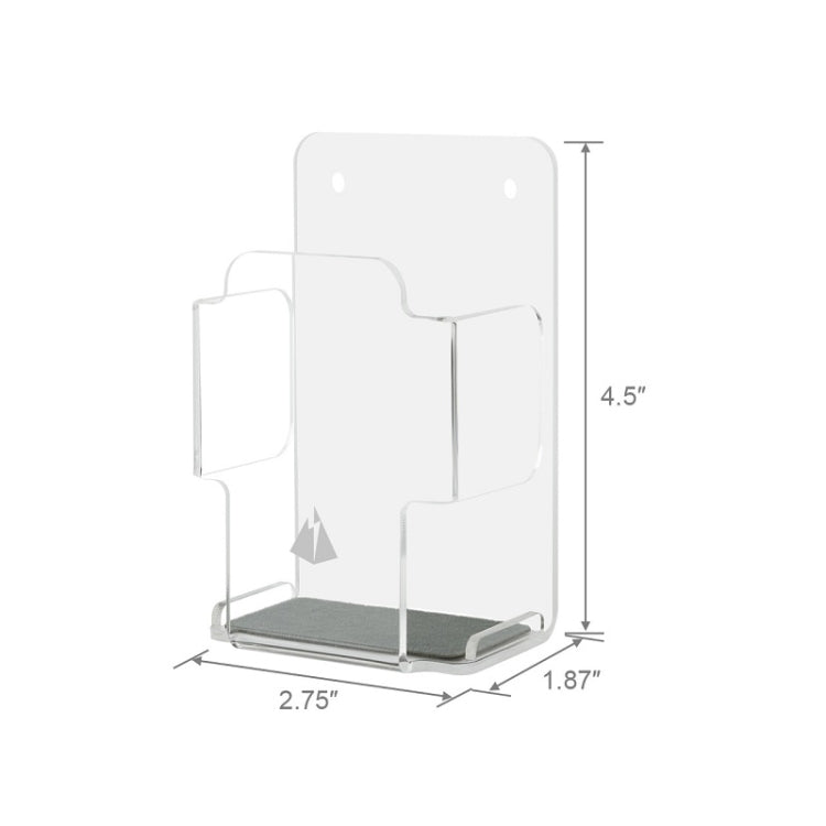 Mobile Phone Remote Control Wall Storage Rack Power Plug Bracket(Transparent)