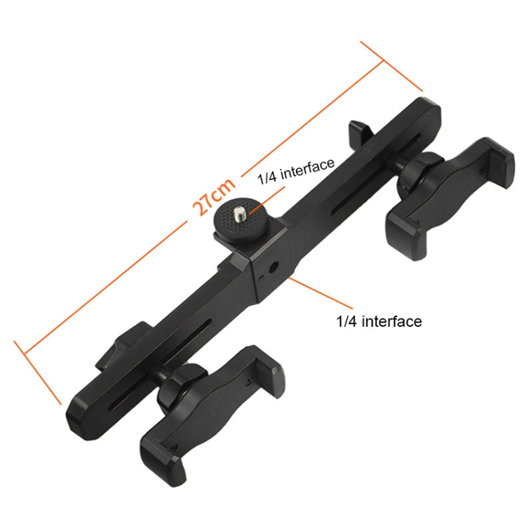 Universal Removable Rotating Live Dual-Camera Bracket, Spec: Dual Phone Clip