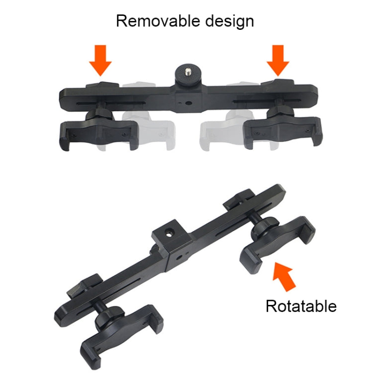 Universal Removable Rotating Live Dual-Camera Bracket, Spec: Phone Clip+Tablet Clip