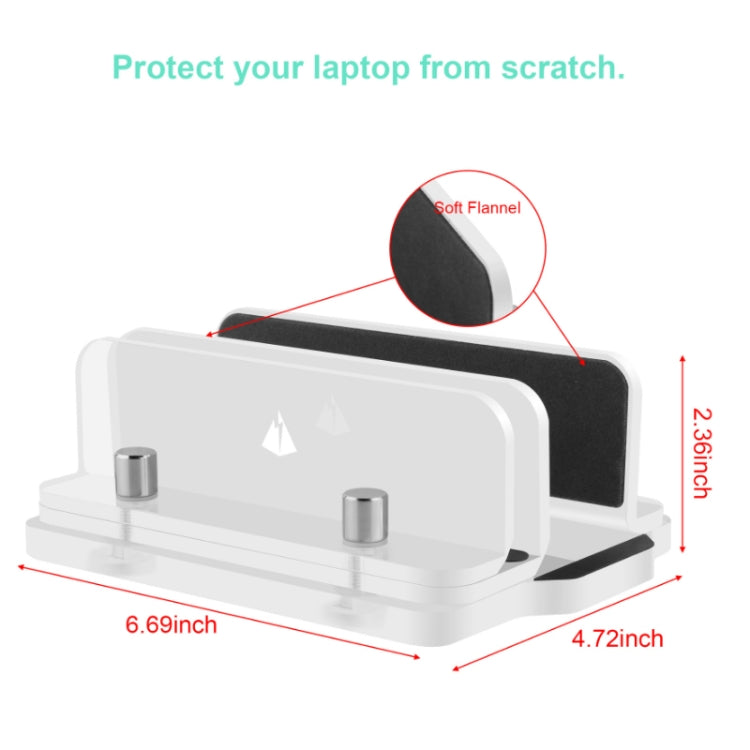 Acrylic Laptop Cooling Storage Bracket Adjustable Base(Transparent)