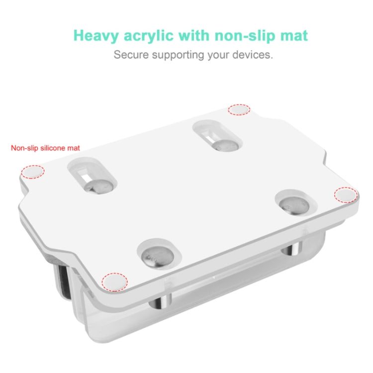 Acrylic Laptop Cooling Storage Bracket Adjustable Base(Transparent)