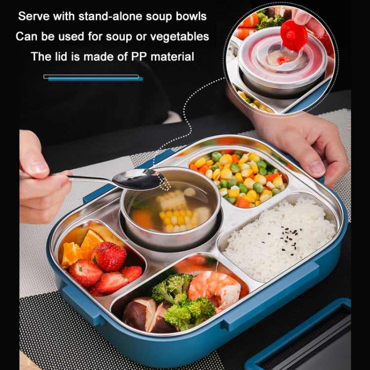 304 Stainless Steel Double-Layer Large-Capacity Portable Lunch Box, Color: Lemon Yellow