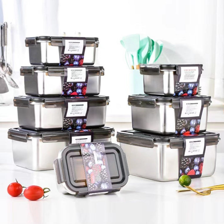 Refrigerator Refrigerated Storage Stainless Steel Airtight Crisper, Capacity: Rectangular 1400ML