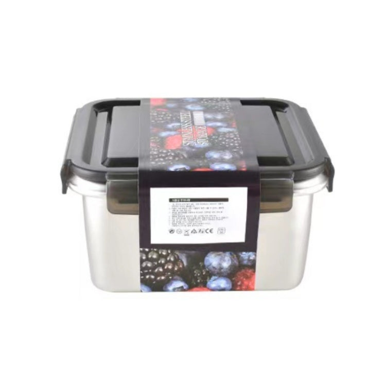 Refrigerator Refrigerated Storage Stainless Steel Airtight Crisper, Capacity: Square 1500ML