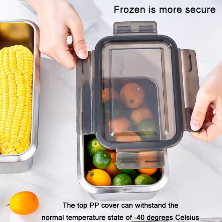 Refrigerator Refrigerated Storage Stainless Steel Airtight Crisper, Capacity: Square 1500ML