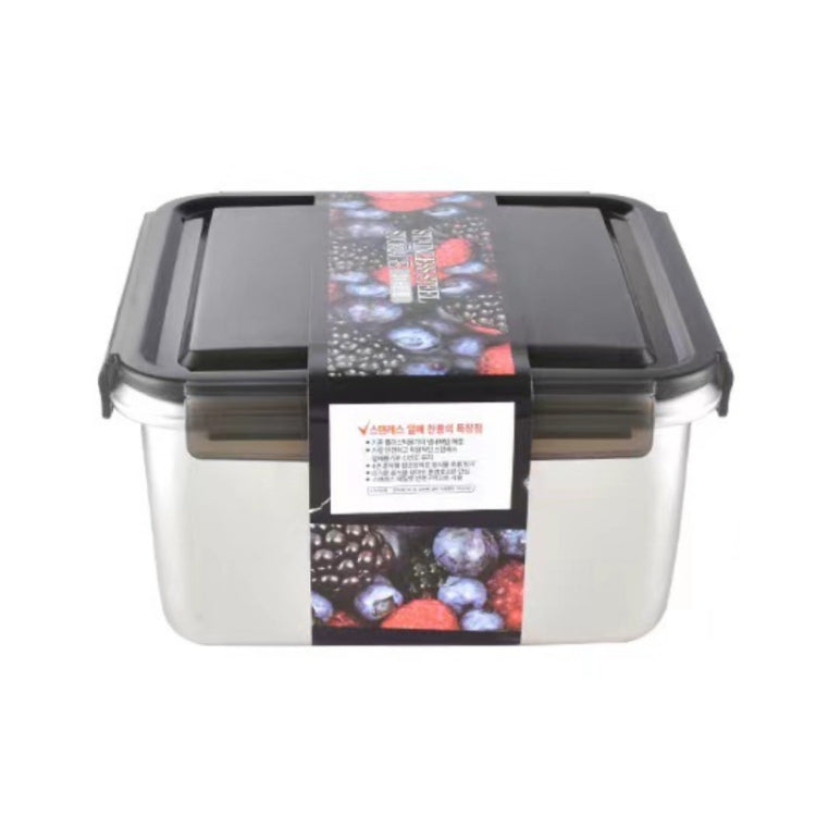 Refrigerator Refrigerated Storage Stainless Steel Airtight Crisper, Capacity: Square 2800ML