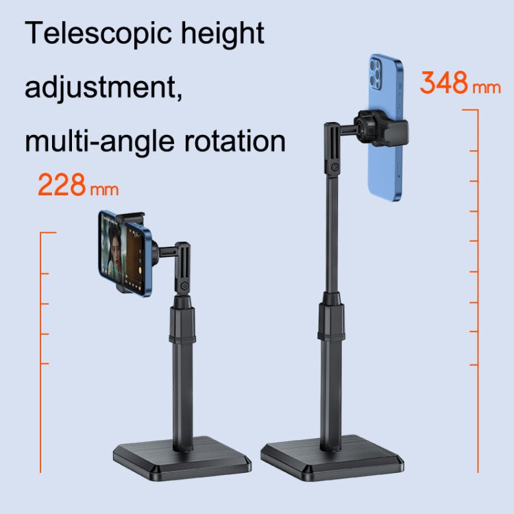2 PCS Desktop Mobile Phone Live Broadcast Bracket Online Class Telescopic Floor Stand