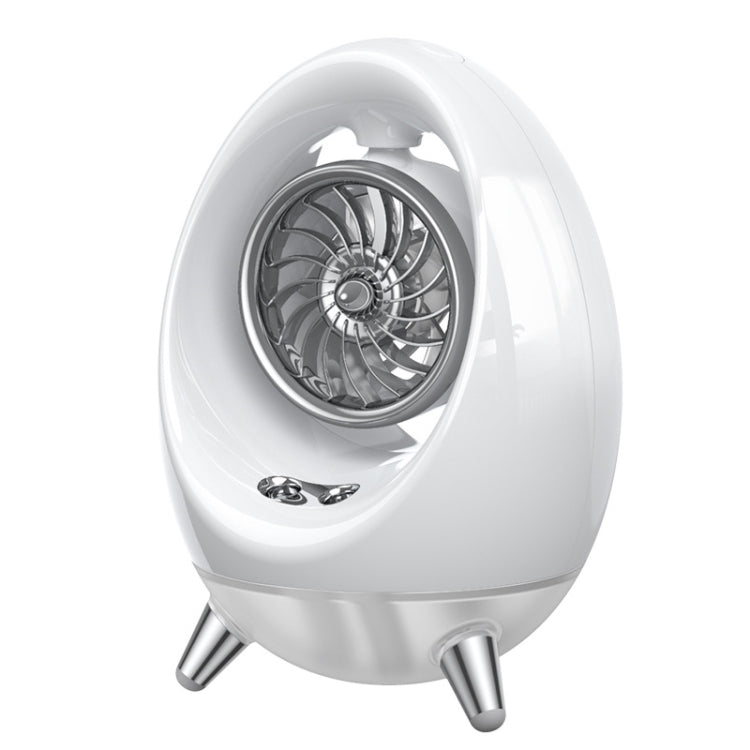 USB Quiet Double Spray Water Cold Fan Portable Desktop Fan(White+Silver)
