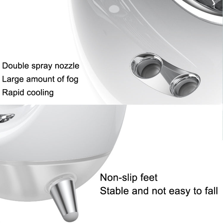 USB Quiet Double Spray Water Cold Fan Portable Desktop Fan(White+Silver)