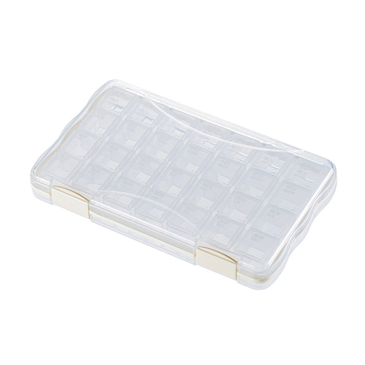 7 Days Portable Multi-Compartment Storage Medicine Box, Style:28 Grids, Color: White