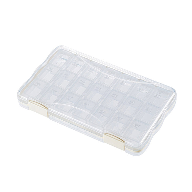 7 Days Portable Multi-Compartment Storage Medicine Box, Style:21 Grids, Color: White