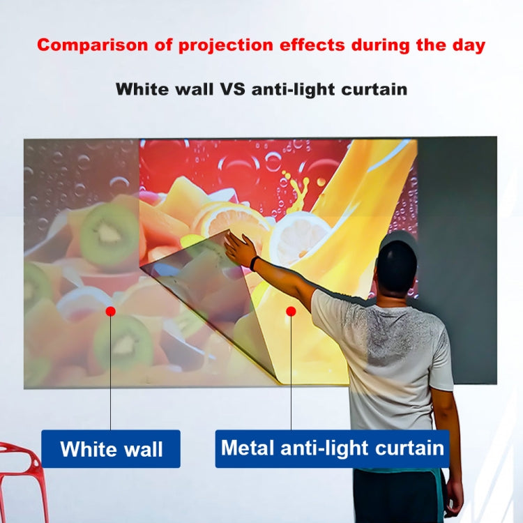 Folding Metal Anti-Light HD Projection Curtain, Size: 92 inch 16:9 199x112cm Punch Black Border