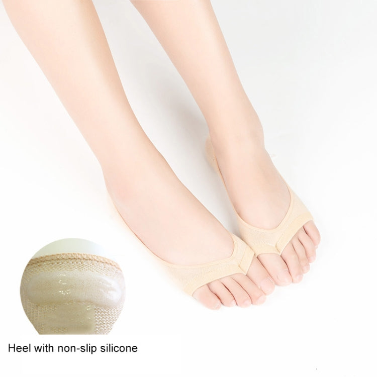5 PCS Anti-heel Invisible High Heels Socks Pumps Boat Socks Toe Socks, Size: One Size