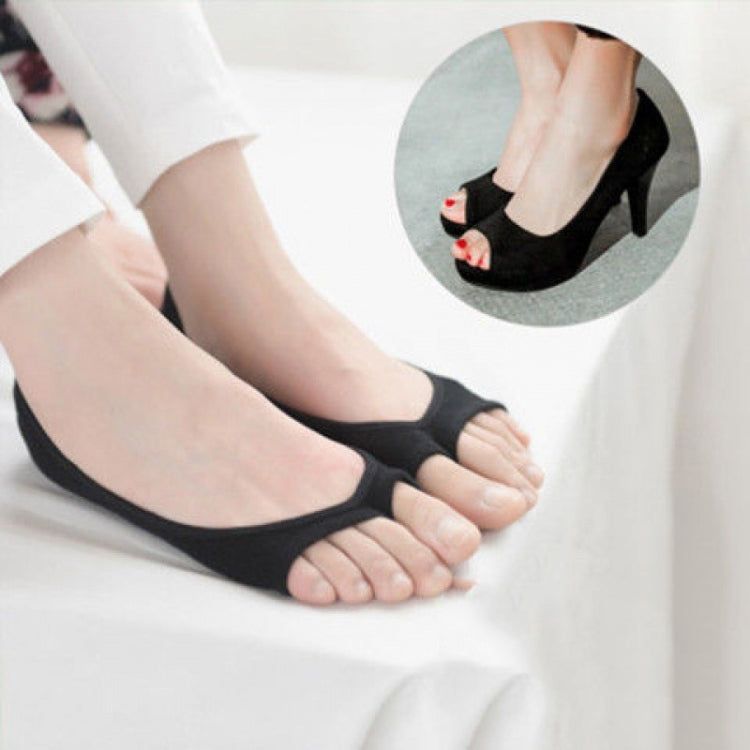 5 PCS Anti-heel Invisible High Heels Socks Pumps Boat Socks Toe Socks, Size: One Size
