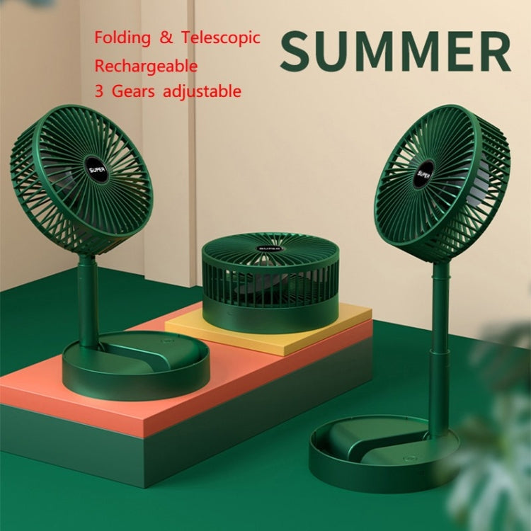 Portable Folding Fan  Retractable Floor Standing Fan,Style: USB Plug In  (White)