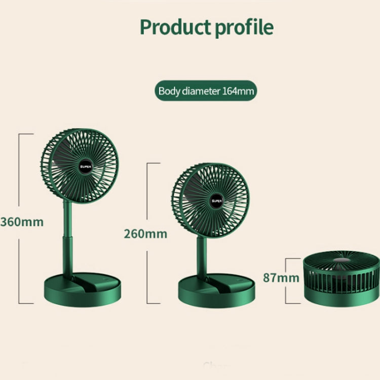 Portable Folding Fan  Retractable Floor Standing Fan,Style: USB Plug In  (White)