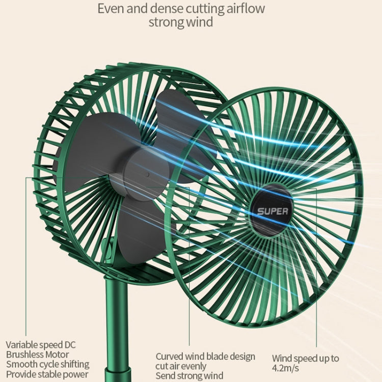 Portable Folding Fan  Retractable Floor Standing Fan,Style: USB Plug In  (White)