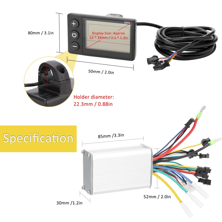 S866 A Type Electric Bicycle Universal Electric Bicycle Dashboard Set ,Specification: 24V /36V