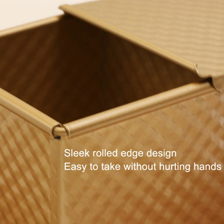 Square Toast Box Non-Stick Water Cube Toast Mold, Style: 8759 11.8x11x10.3cm No Ripple Gold