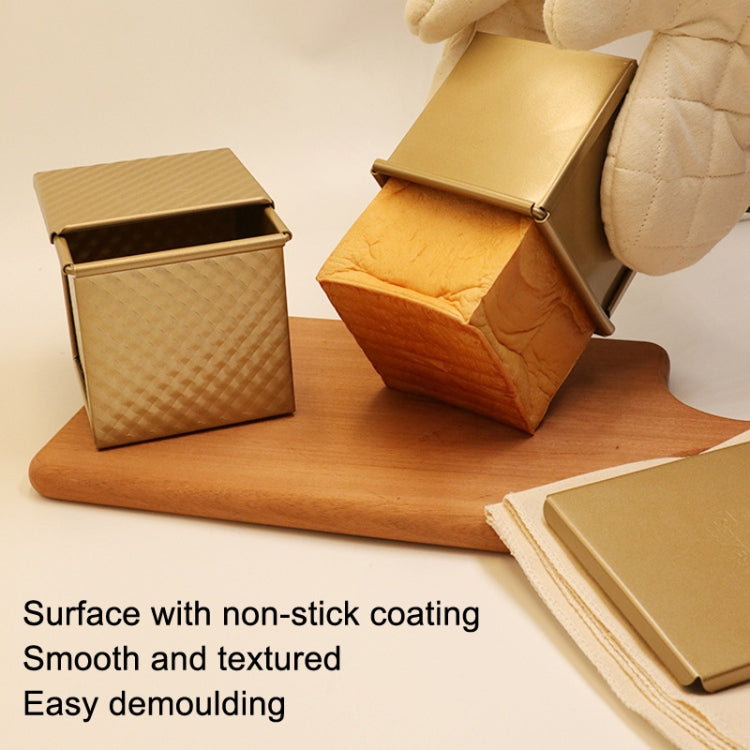 Square Toast Box Non-Stick Water Cube Toast Mold, Style: 8759 11.8x11x10.3cm No Ripple Gold